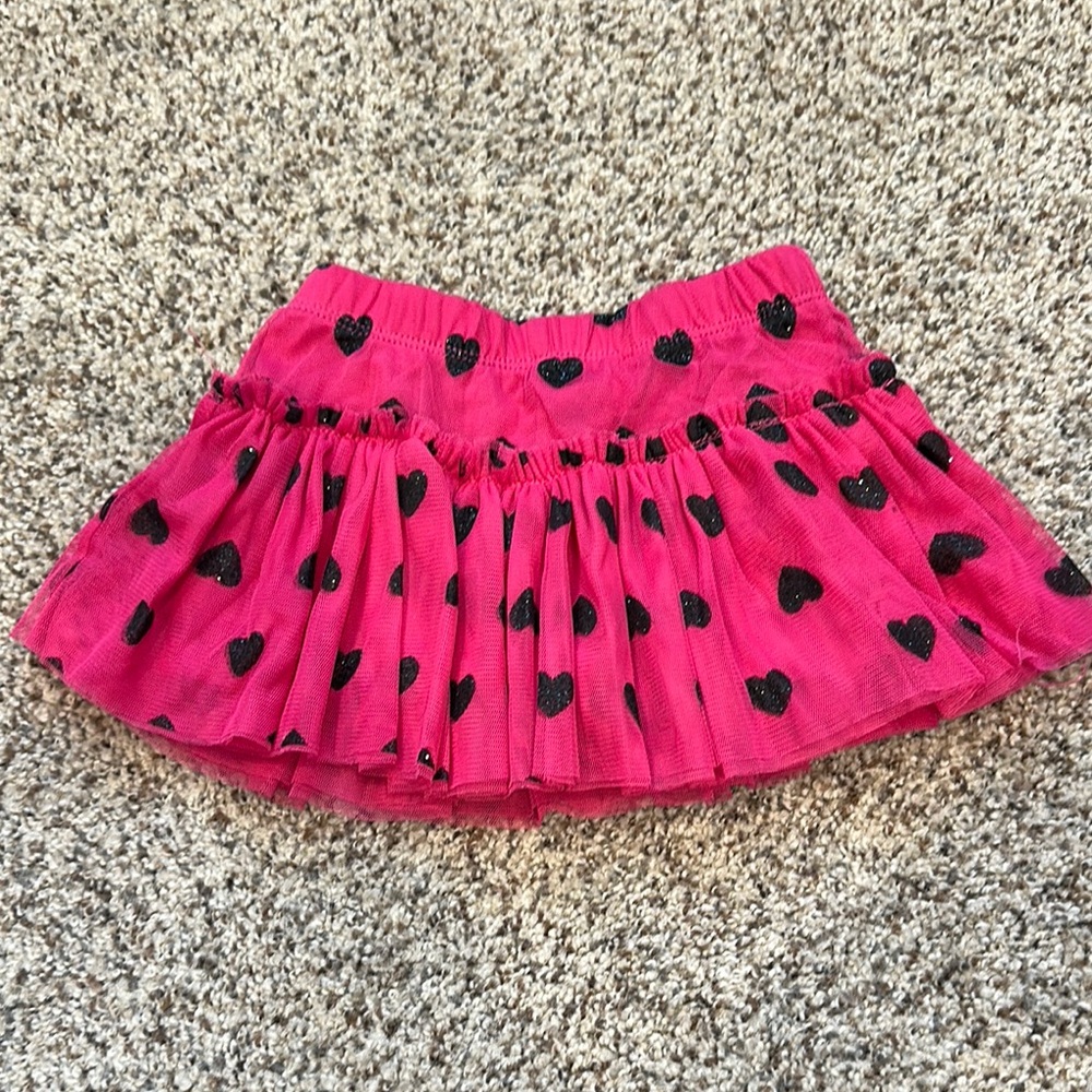 Juicy Couture Pink Skirt with Black Heart Pattern